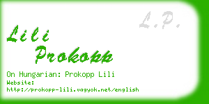lili prokopp business card